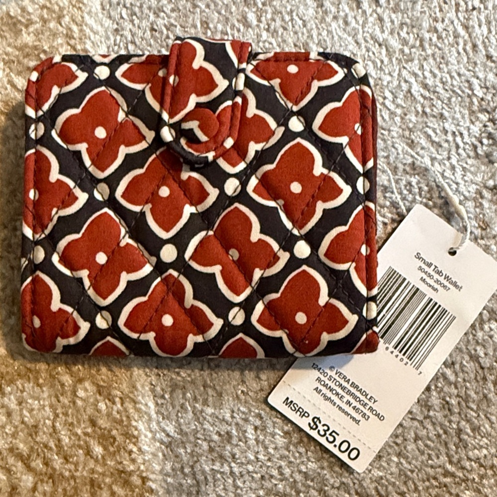 Vera Bradley Quilted Wallet in Red and White Floral
